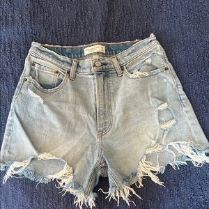 Abercrombie Blue Distressed Jean Shorts
